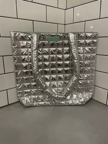 Bolso De Hombro Clinique Para Compras De Maquillaje Plateado
