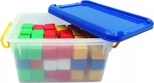 100 Cubos De Colores Alto Brillo Plástico Material Didáctico