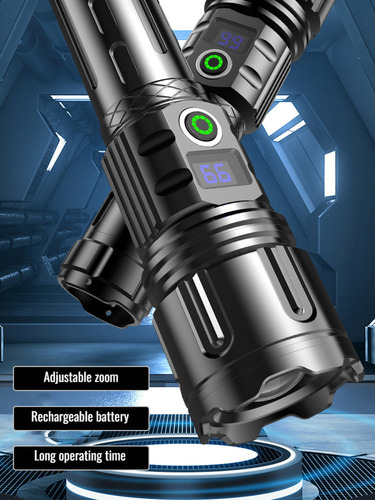 A Linterna Potente De Alto Brillo Con Zoom Telescópico