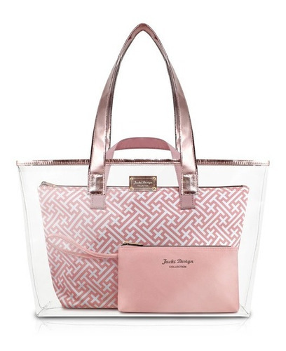 Bolsa Transparente Com 3 Peças Diamantes Jacki Design
