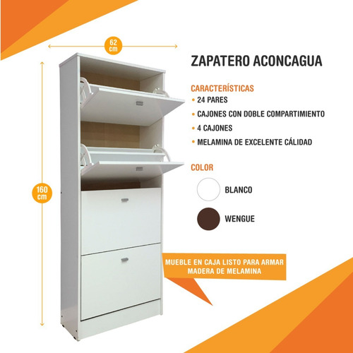 Zapatero 24 Pares Dormitorio Botinero Organizador En Cuotas!