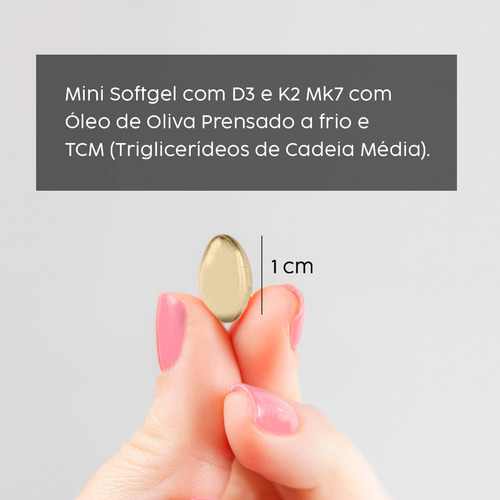 Vitamina D3 2000ui + K2 Mk7 + Vit E + Tcm E Óleo De Oliva