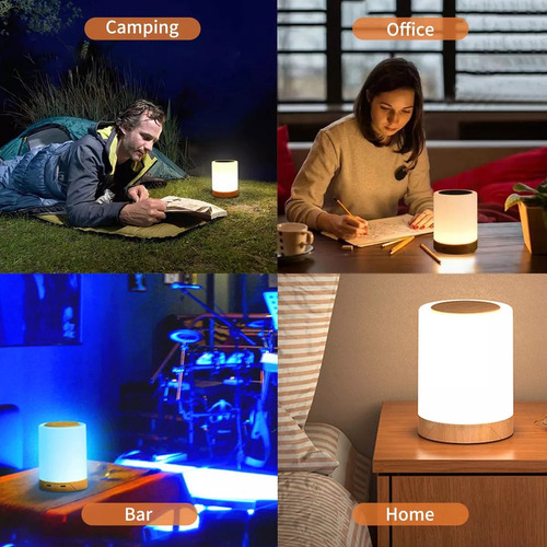 Candeeiro De Mesa De Cabeceira Sensor De Toque Luzes Noturna