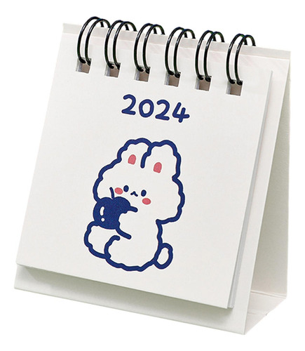 2 X 2024 Calendário De Mesa Dos Desenhos Animados Duplo