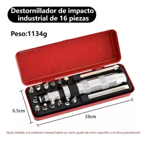 Juego De Destornilladores De Impacto 16 Piezas Multiusos Autrucker