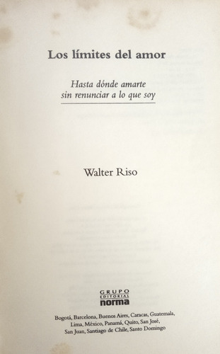 Libro Los Límites Del Amor De Walter Riso