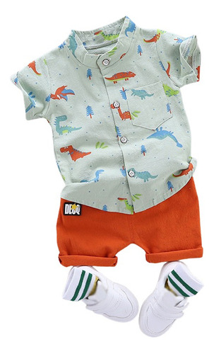 Conjunto Bebés Y Niños Pequeños Camisa Dinosaurios Y Short