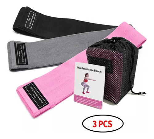 3 Ligas Elastic Bands Resistance Tela Ejercicio Piernas-