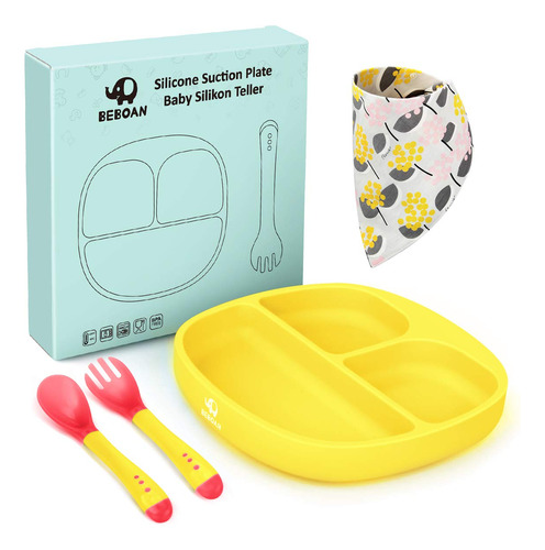 Beboan Plato De Succion Para Bebe, Juego De Platos Divididos