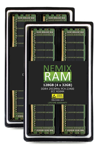 Nemix Ram 128gb 4x32gb Ddr4-2933 Pc4-23400 2rx4 Ecc Memoria