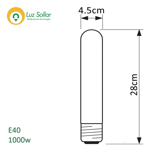 Lâmpada Halógena Duplo Envelope 1000w 220v E40 Quente 15 Pçs