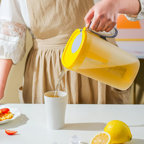 Jarra De Agua Sin Con Colador 2200ml Para Té Amarillo