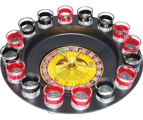 Juego De Mesa Ruleta De Tragos Giratoria Shots 16 Piezas