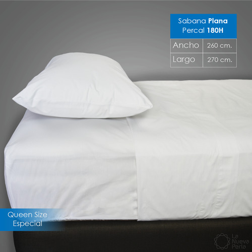 1 Jgo De Sábanas 180h Queen Size Blanco Hotelera Alto 40 Cm