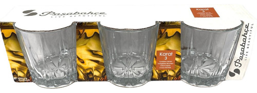 Jogo 3 Copos De Vidro Para Whisky Karat Pasabahçe - 295ml