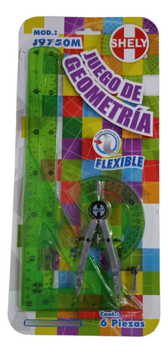 Juego De Geometría Shely Flexible . Pack 2 Piezas