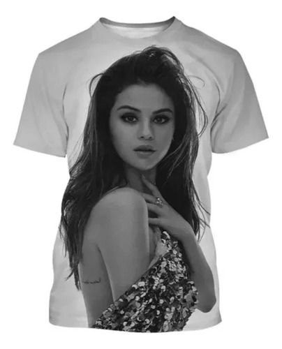 Camiseta Masculina Y Femenina Impresa En 3d De Selena Gomez