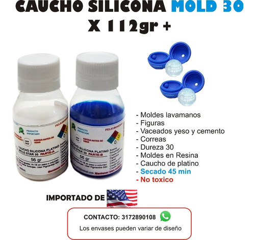 Caucho Silicona Moldes Mold 30 Liquido X112g Materas