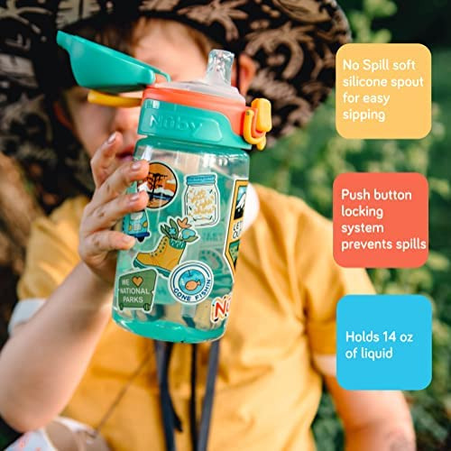 Nuby Kids Flip-it: Vaso Sin Derrames Para Aventuras Y Viajes