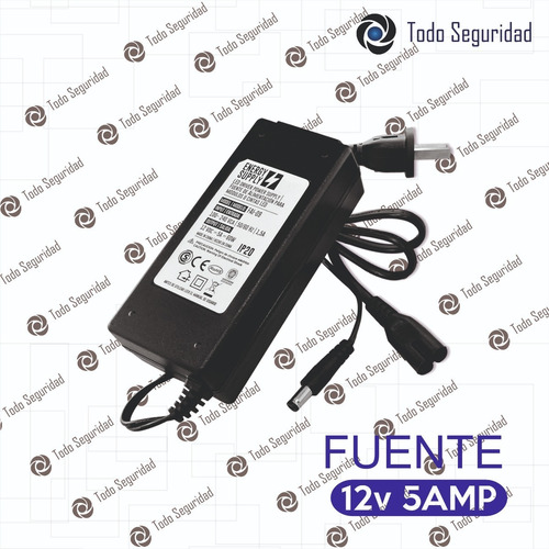Fuente 12v 5a 5amp + Splitter 1x4 Ideal Alimenta Camara Cctv Seguridad