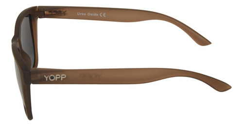 Óculos De Sol Esportivo Yopp Polarizado Uv400 Urso Doido Armação Marrom Lente Preto