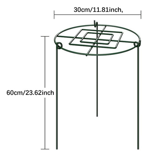 3 Jaulas Y Soportes Para Peonías, Anillos De 30x60cm