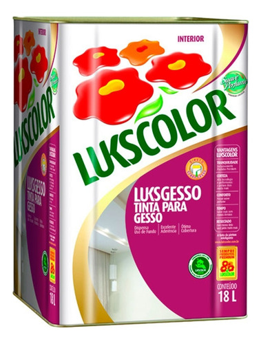 Tinta Luksgesso Lukscolor Gesso Drywall 18 L Branco