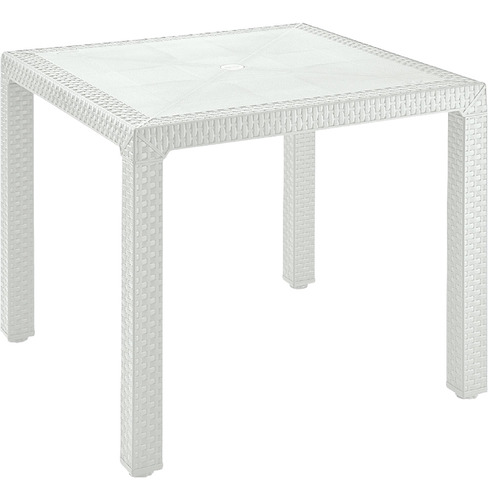 Mesa De Jardin Cuadrada Rimax Eterna Blanco Plastico 80x80 C