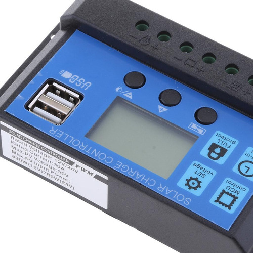 Imagen 3 de 7 de Contorlador De Carga Solar 12v / 24v 30a, Pantalla Funciones