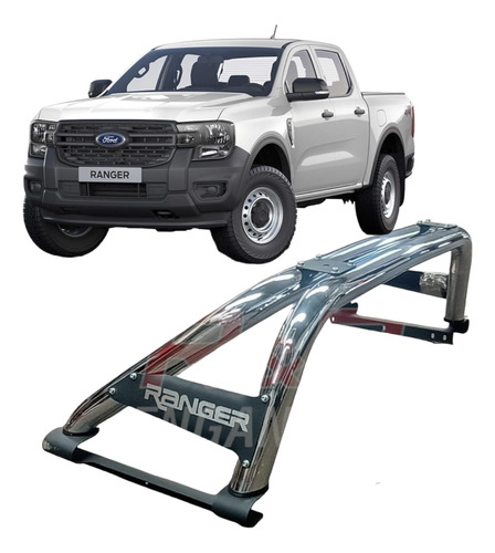 Jaula Antivuelco Cromada Nueva Ford Ranger 2023 2024 + Envio