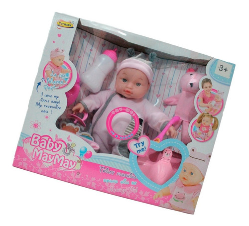 Muñeca Bebé Rosa Juguete Plástico May May Baby Con Bacinica