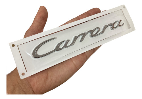 Emblema Porsche Carrera Plateado Abs Con Adhesivo