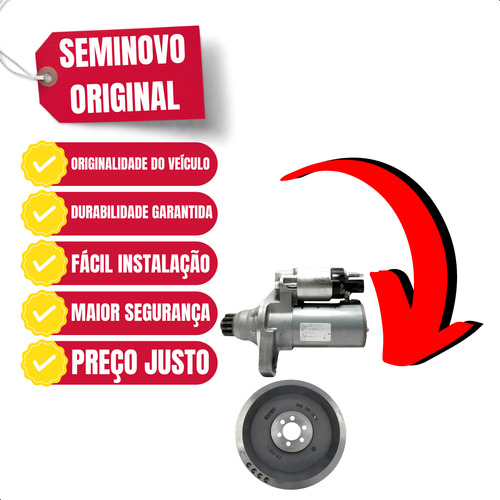 Kit Motor Arranque C/ Cremalheira Vw Gol 1.0 3cc 2017 A 2023