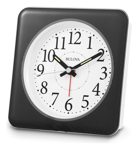 Reloj Despertador Bulova B1869 Ez-view, Estuche Blanco Con R