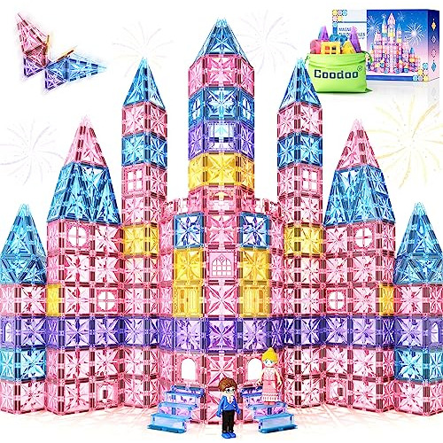 108pcs Diamond Magnetic Tiles With Dolls Princess Castl...