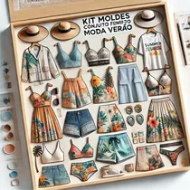 Comprar Kit Moldes Conjunto Feminino Moda Verão Tops Cropped E Short