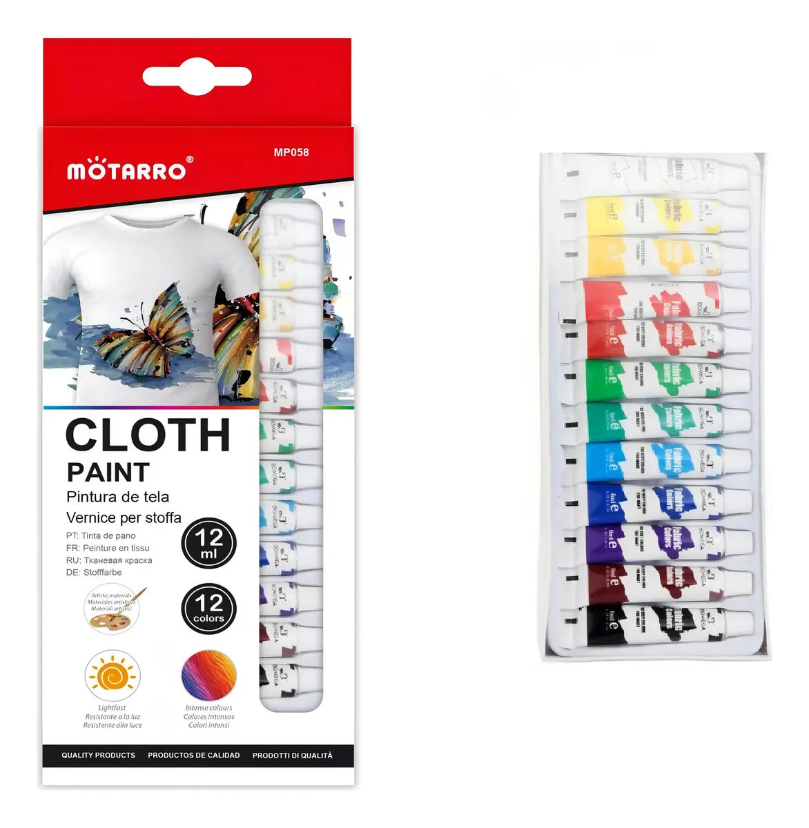 Pintura Textil Telas Para Ropas Manualidades 12 Colores 12ml