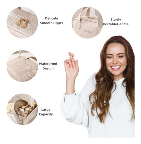 Bolsa De Maquillaje De Viaje Blanca Gran Capacidad Resistent