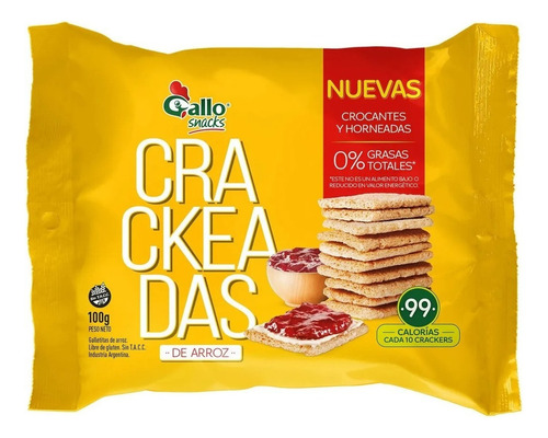 Galletitas de arroz crackeadas Gallo Snacks X 100gr