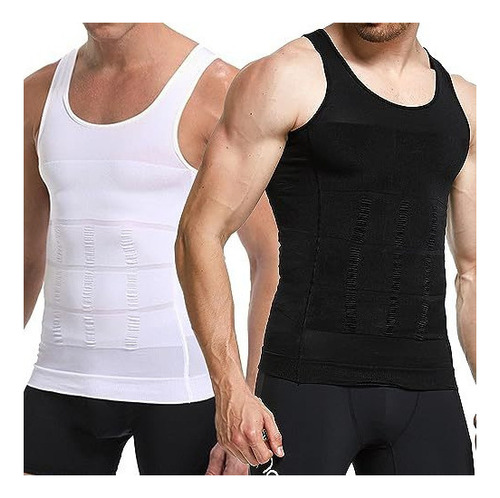 2 Pcs Men's Compression T-shirts Exercise Abdominal Shaping