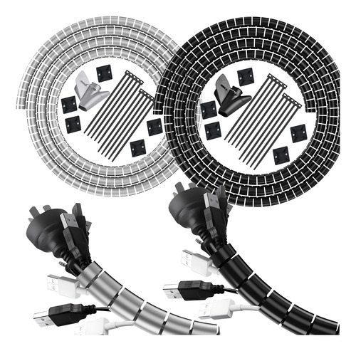 Organizador De Cables En Espiral 22mm×10 Metros