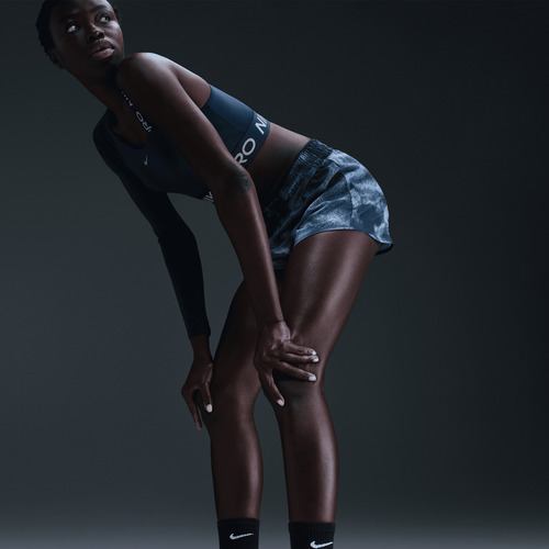 Shorts W Nk One Df Hr 3in Br Aop Azul Mujer
