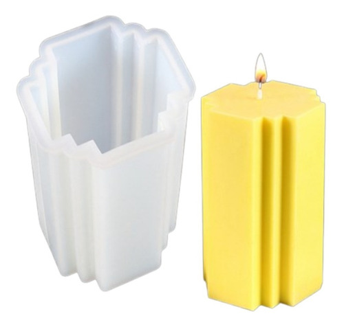 Molde Silicona Cubo Irregular Grande Para Velas