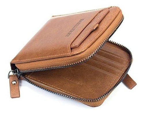 Cartera Pequeña Para Hombres Cuero Frente Bolsillos Dvh2n