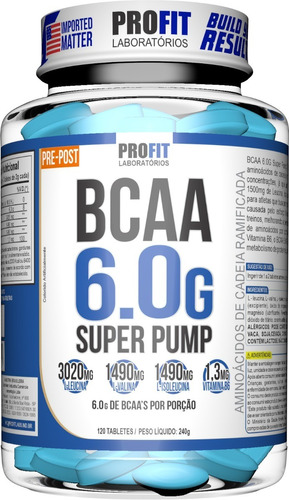 Bcaa 6.0g Ultra Concentrado Super Pump 120 Tabletes - Profit