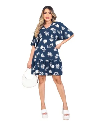 Vestido estampado manga flare sales
