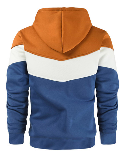 Jaqueta Masculina De Cor Sólida, Manga Comprida, Com Capuz,