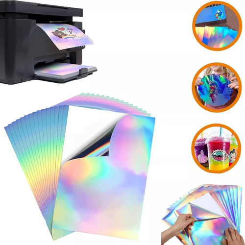 Vinil Imprimible Adesivo Inkjet Holográfico 30 Hojas Carta 