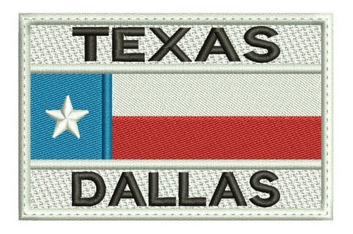 Parche Bordado Bandera De Topgun Texas Dallas 9cm