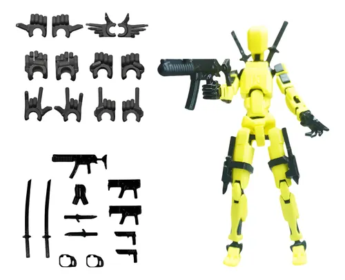 Figura De Acción Articulada Impresa En 3D – 13 Puntos De Movimiento, 4 Armas Y 3 Pares De Manos – Regalo Original Para Coleccionistas